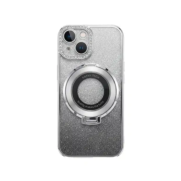 قاب موبایل دور نگین طرح مگسیف استندشو مناسب برای گوشی موبایل اپل مدل iPhone 15