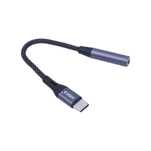 تبدیل Type-C به جک 3.5 میلی متری هیسکا W47 با روکش بافته شده مقاوم و کانکتور فلزی | فروشگاه اینترنتی لوازم جانبی و گجت‌های هوشمند زوکاکالا